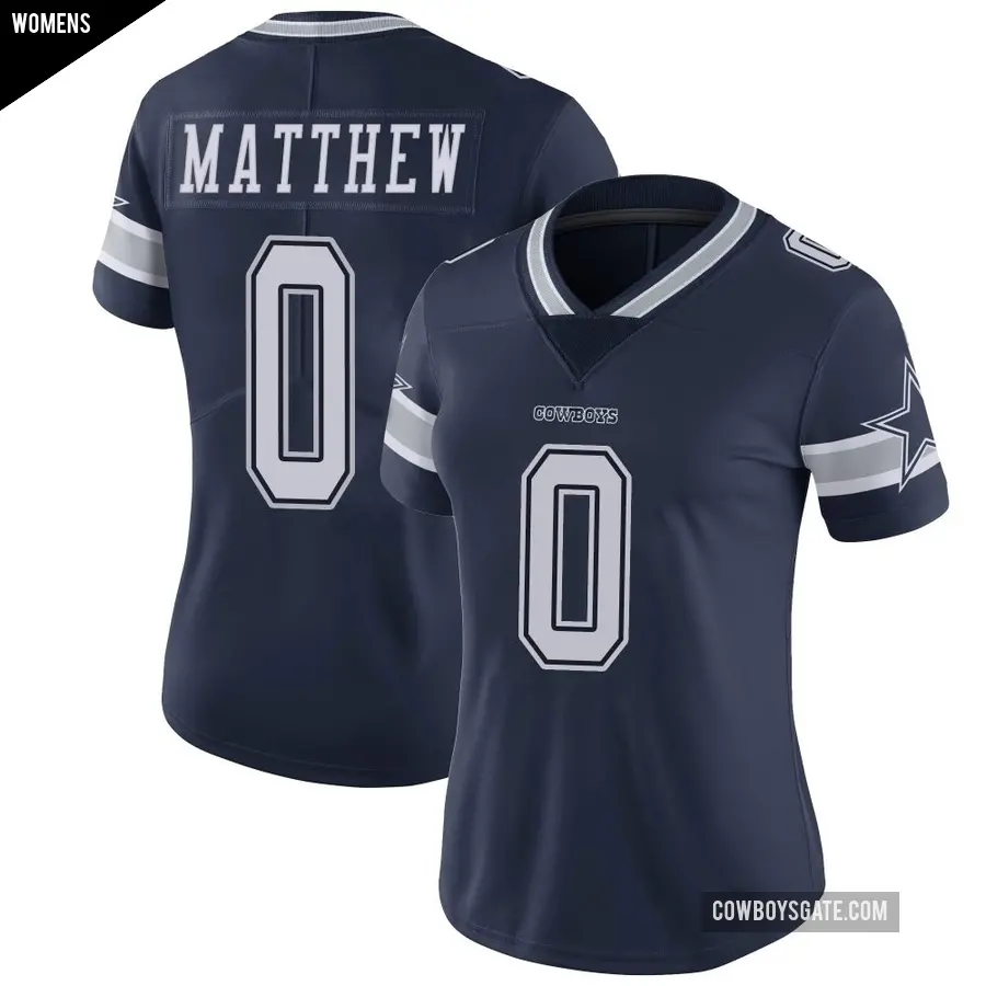 Women's Dallas Cowboys ＃0 Christian Matthew Navy Limited Team Color Vapor Untouchable Jersey