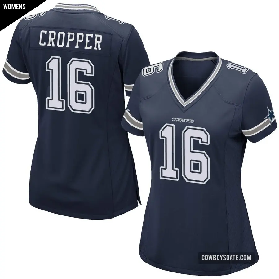Women's Dallas Cowboys ＃16 Jalen Cropper Navy Game Team Color Jersey
