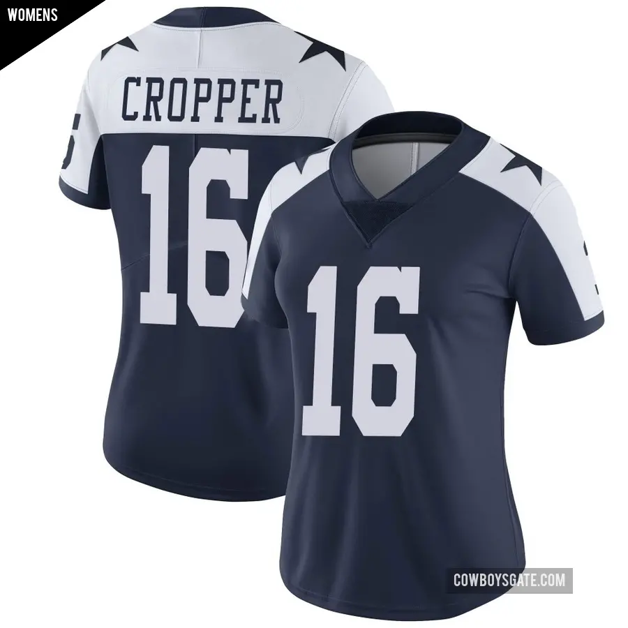 Women's Dallas Cowboys ＃16 Jalen Cropper Navy Limited Alternate Vapor Untouchable Jersey