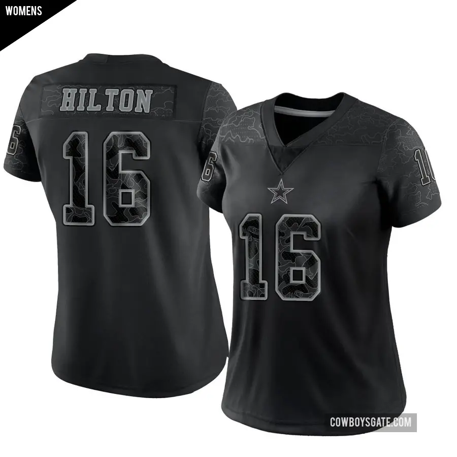 Women's Dallas Cowboys ＃16 T.Y. Hilton Black Limited Reflective Jersey