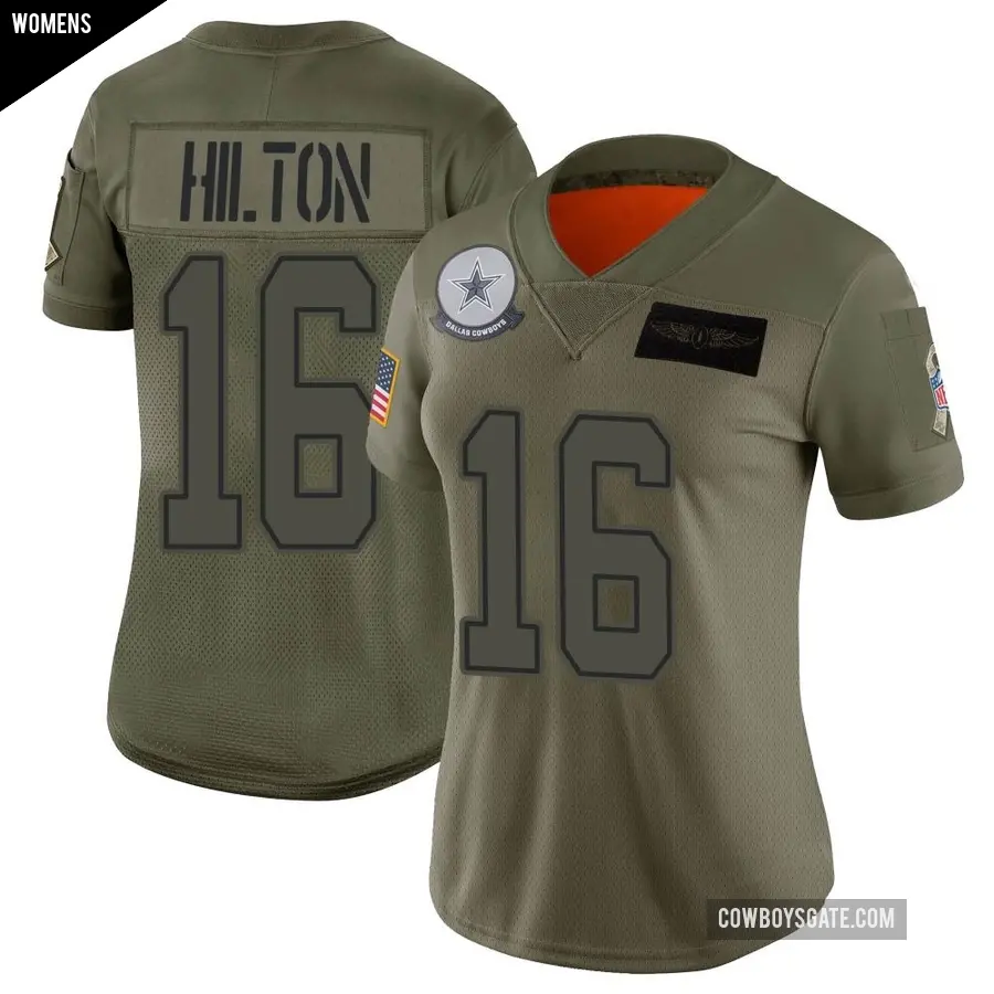 Women's Dallas Cowboys ＃16 T.Y. Hilton Camo Limited 2019 Salute to Service Jersey