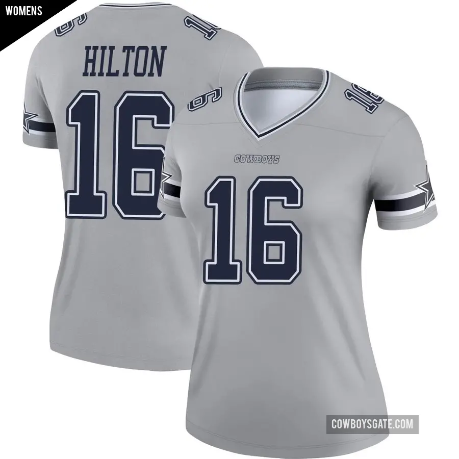Women's Dallas Cowboys ＃16 T.Y. Hilton Gray Legend Inverted Jersey