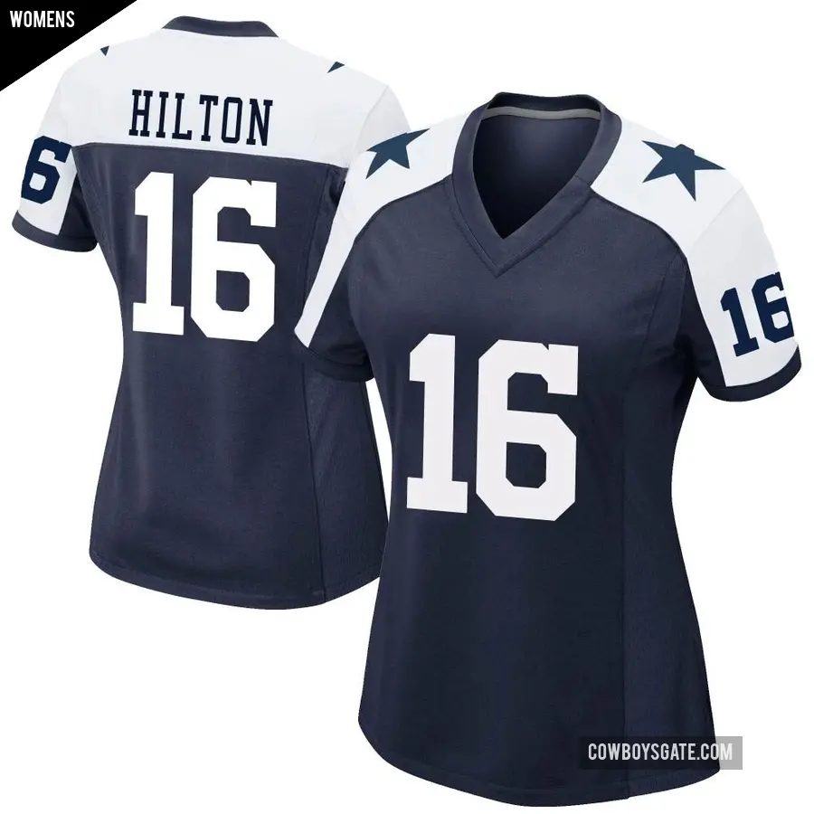 Women's Dallas Cowboys ＃16 T.Y. Hilton Navy Game Alternate Jersey