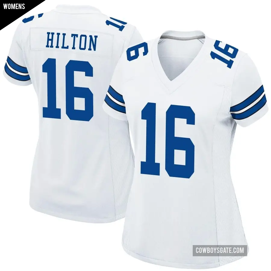 Women's Dallas Cowboys ＃16 T.Y. Hilton White Game Jersey