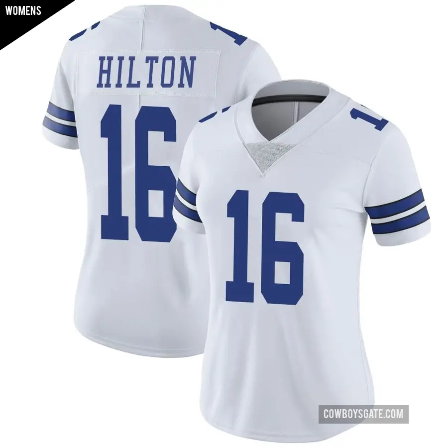 Women's Dallas Cowboys ＃16 T.Y. Hilton White Limited Vapor Untouchable Jersey