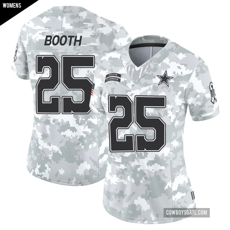 Women's Dallas Cowboys ＃25 Andrew Booth Arctic Camo Limited 2024 Salute to Service Jersey