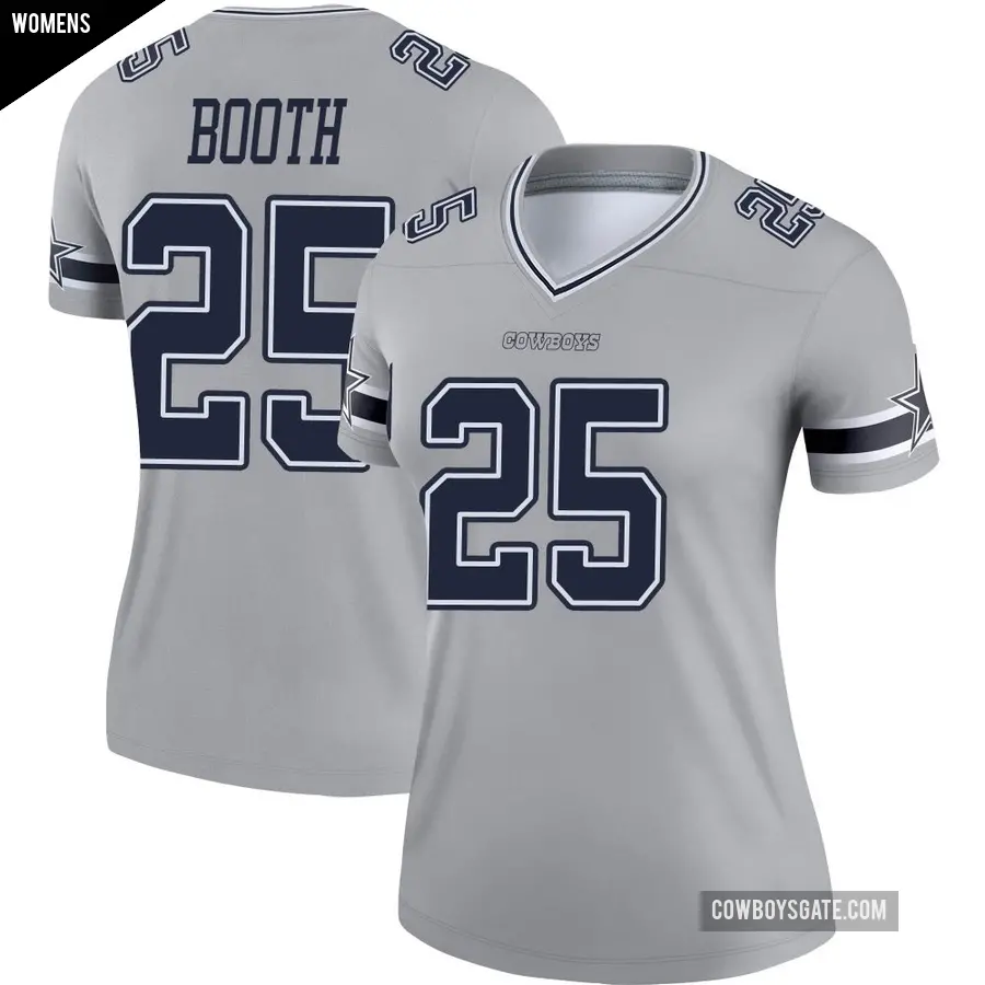 Women's Dallas Cowboys ＃25 Andrew Booth Gray Legend Inverted Jersey