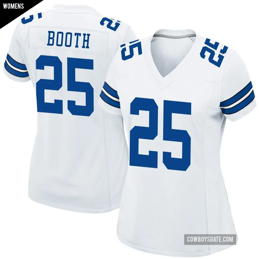 Women's Dallas Cowboys ＃25 Andrew Booth White Game Jersey