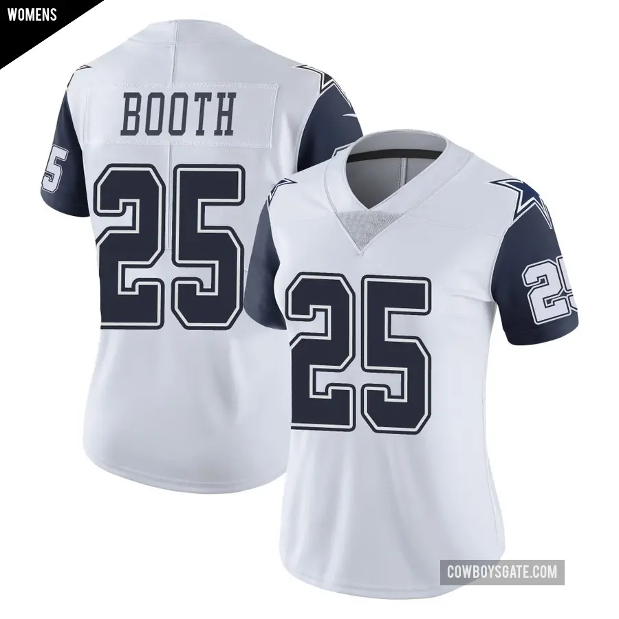 Women's Dallas Cowboys ＃25 Andrew Booth White Limited Color Rush Vapor Untouchable Jersey