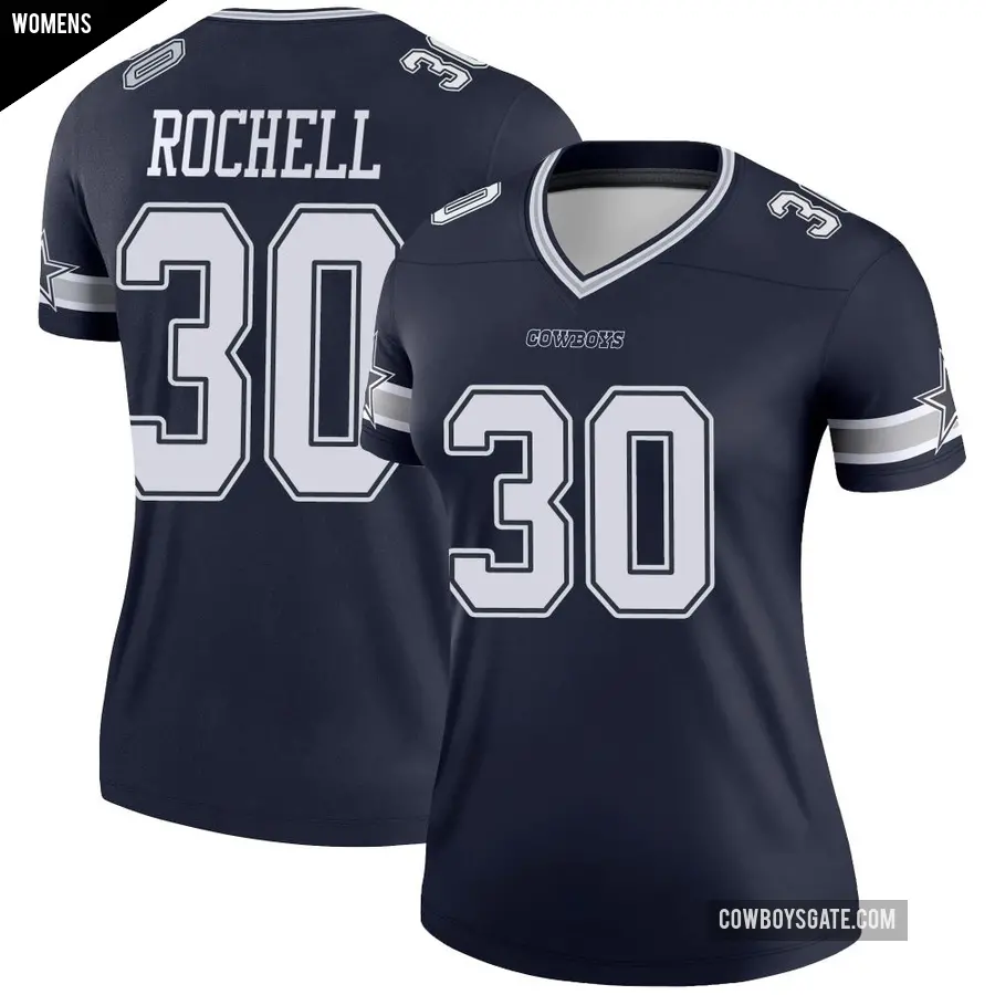 Women's Dallas Cowboys ＃30 Robert Rochell Navy Legend Jersey