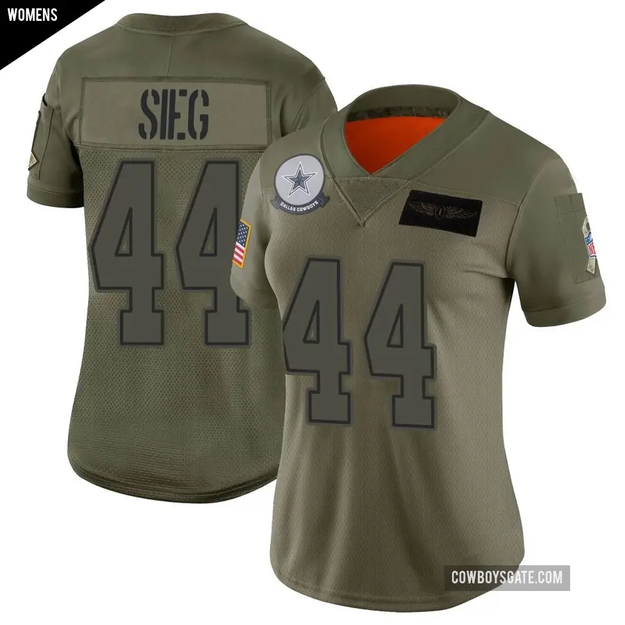 Women's Dallas Cowboys ＃44 Trent Sieg Camo Limited 2019 Salute to Service Jersey