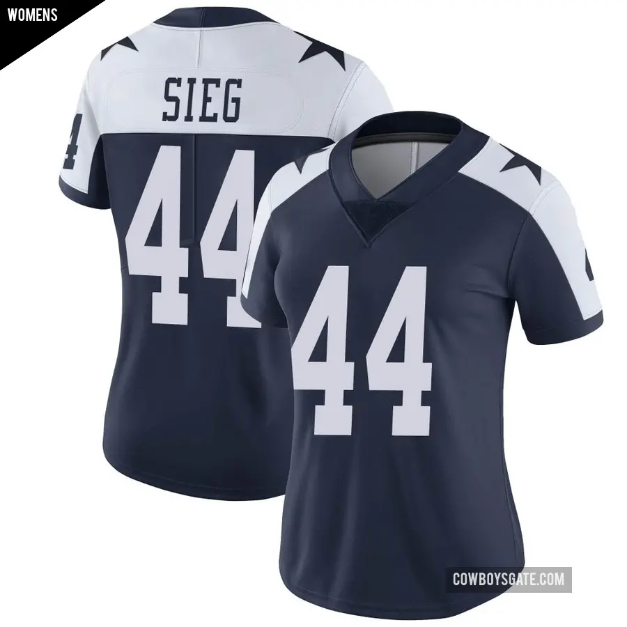 Women's Dallas Cowboys ＃44 Trent Sieg Navy Limited Alternate Vapor Untouchable Jersey
