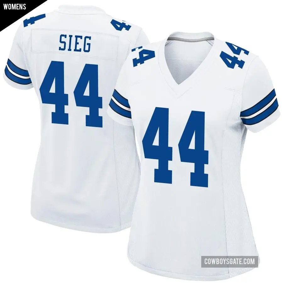 Women's Dallas Cowboys ＃44 Trent Sieg White Game Jersey