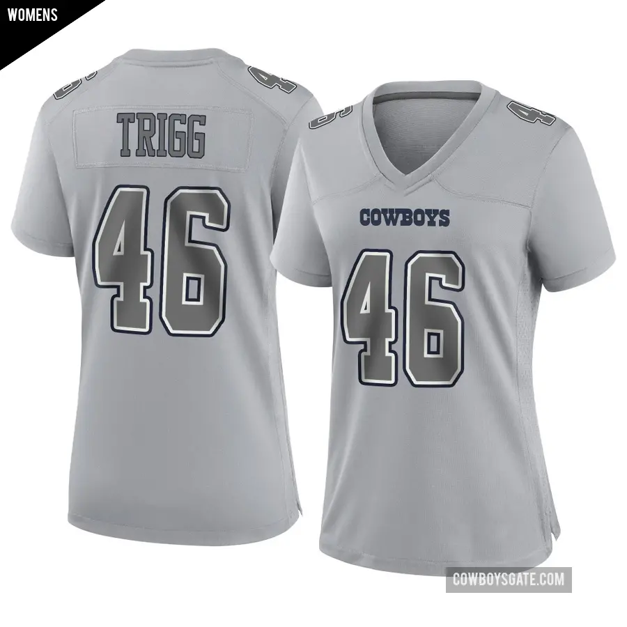 Women's Dallas Cowboys ＃46 Michael Trigg Gray Game Atmosphere Fashion Jersey