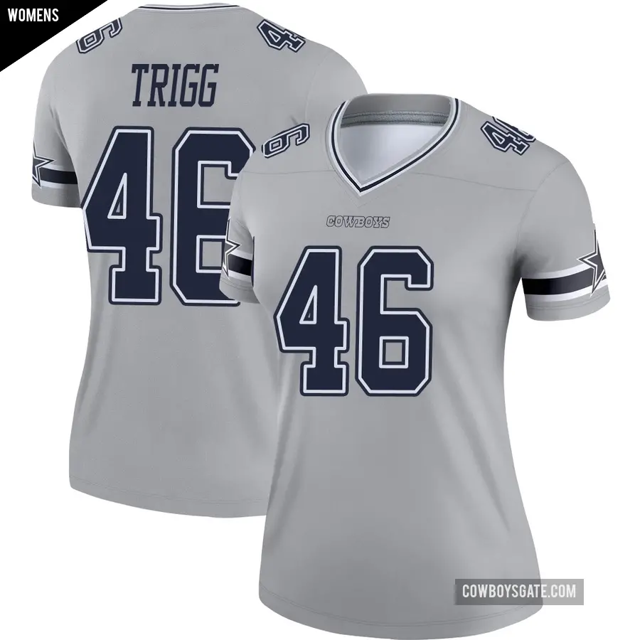 Women's Dallas Cowboys ＃46 Michael Trigg Gray Legend Inverted Jersey