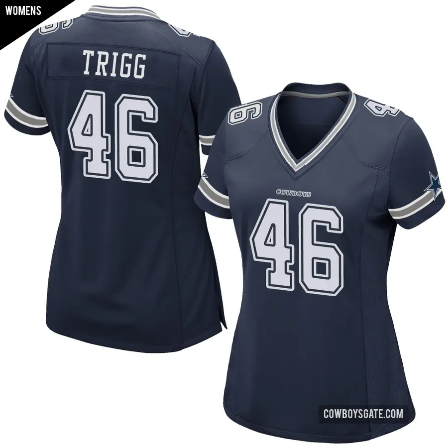 Women's Dallas Cowboys ＃46 Michael Trigg Navy Game Team Color Jersey