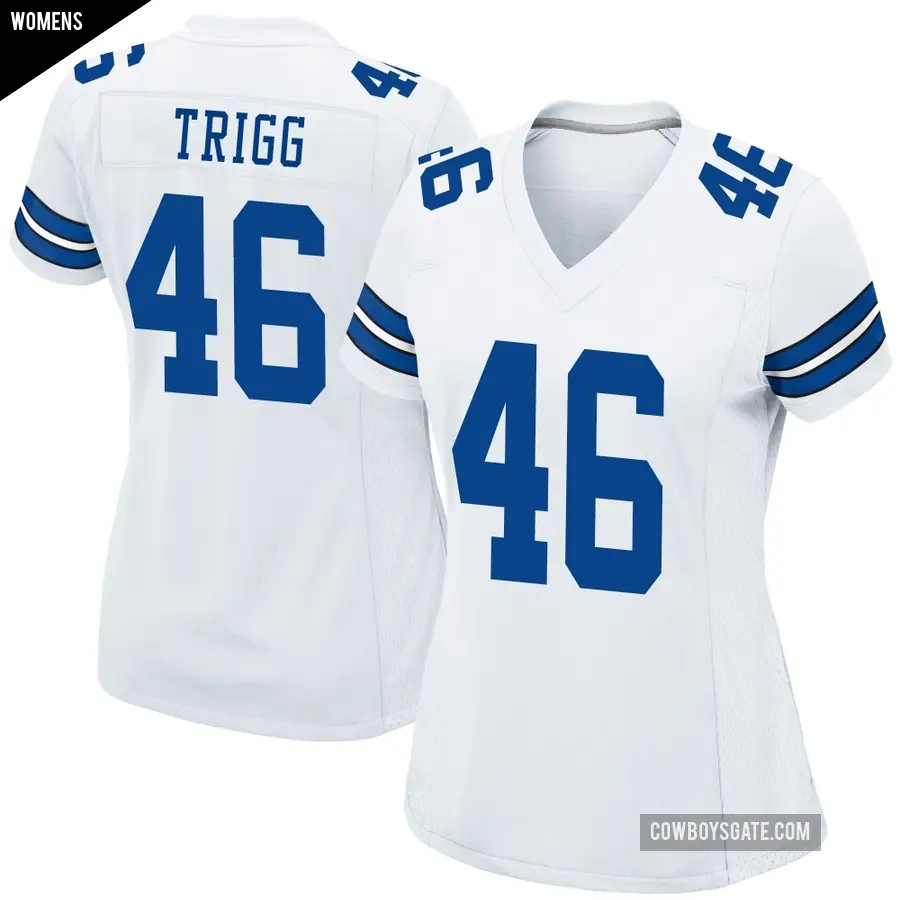 Women's Dallas Cowboys ＃46 Michael Trigg White Game Jersey