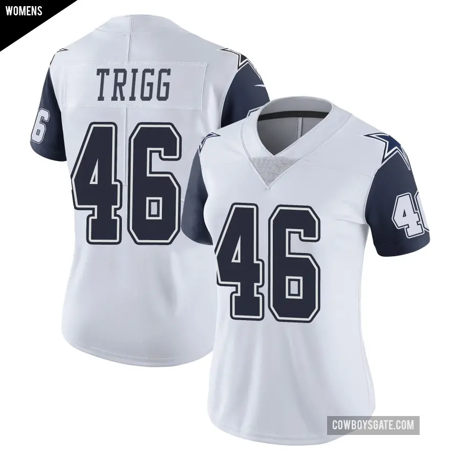 Women's Dallas Cowboys ＃46 Michael Trigg White Limited Color Rush Vapor Untouchable Jersey