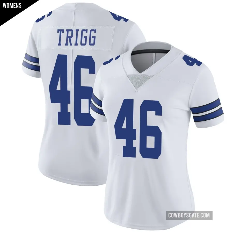 Women's Dallas Cowboys ＃46 Michael Trigg White Limited Vapor Untouchable Jersey