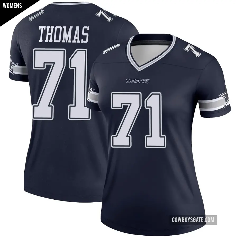 Women's Dallas Cowboys ＃71 Nate Thomas Navy Legend Jersey