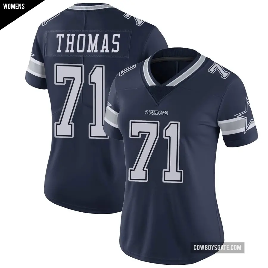 Women's Dallas Cowboys ＃71 Nate Thomas Navy Limited Team Color Vapor Untouchable Jersey