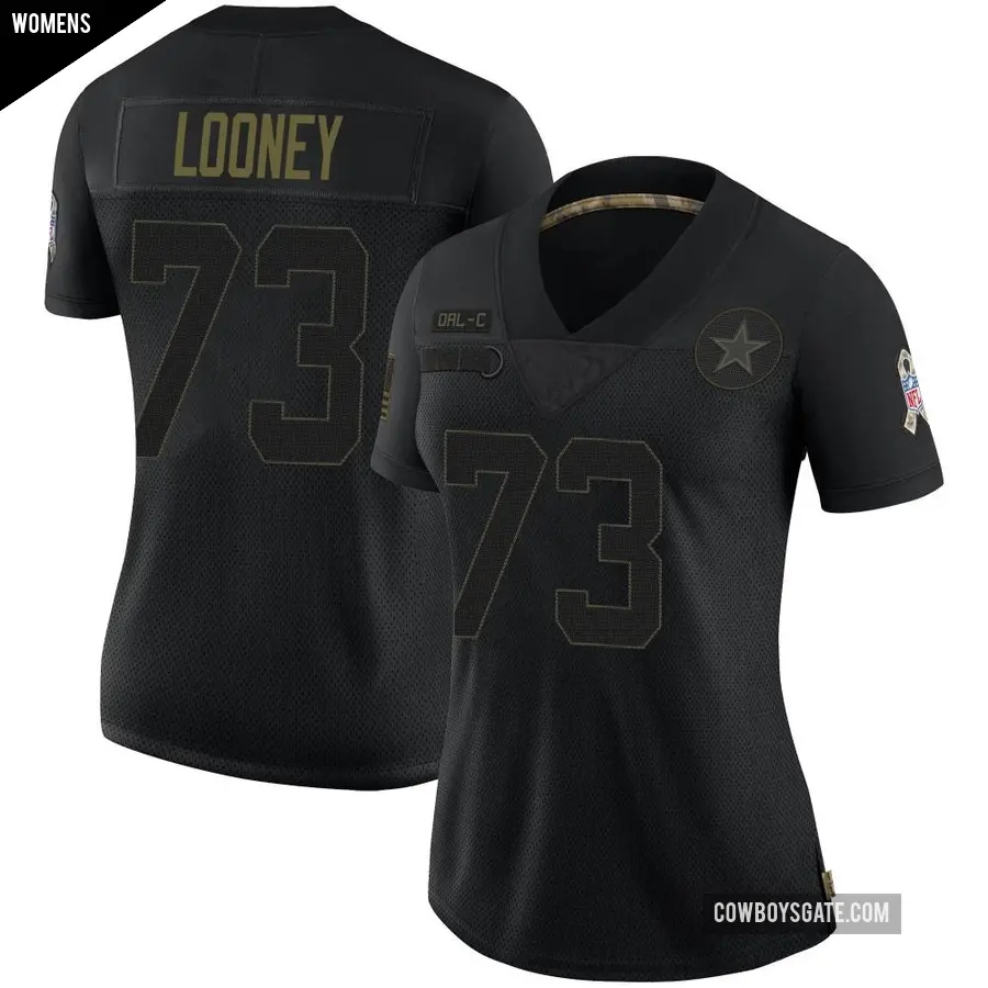 Women's Dallas Cowboys ＃73 Joe Looney Black Limited 2020 Salute To Service Jersey