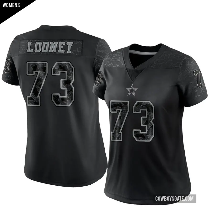 Women's Dallas Cowboys ＃73 Joe Looney Black Limited Reflective Jersey