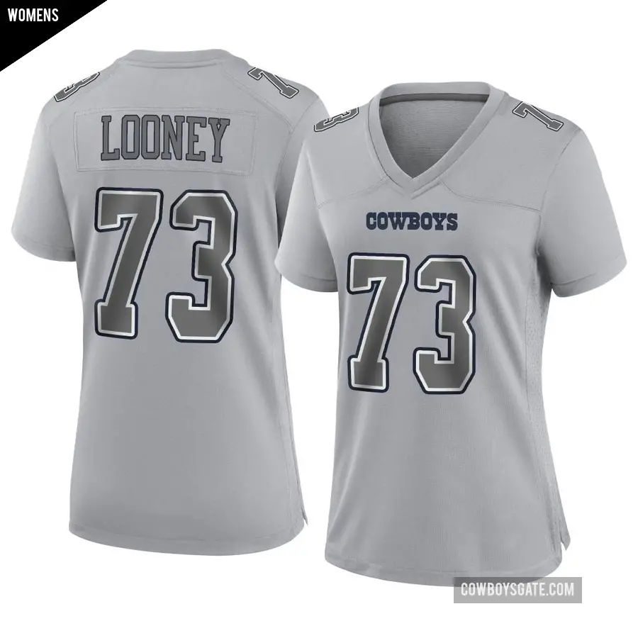 Women's Dallas Cowboys ＃73 Joe Looney Gray Game Atmosphere Fashion Jersey