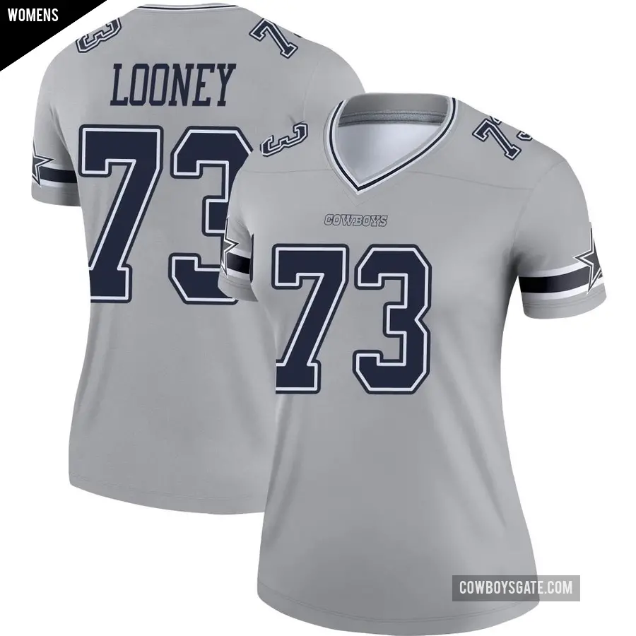 Women's Dallas Cowboys ＃73 Joe Looney Gray Legend Inverted Jersey