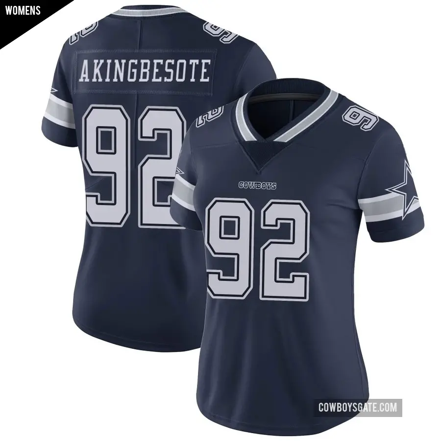 Women's Dallas Cowboys ＃92 Tommy Akingbesote Navy Limited Team Color Vapor Untouchable Jersey