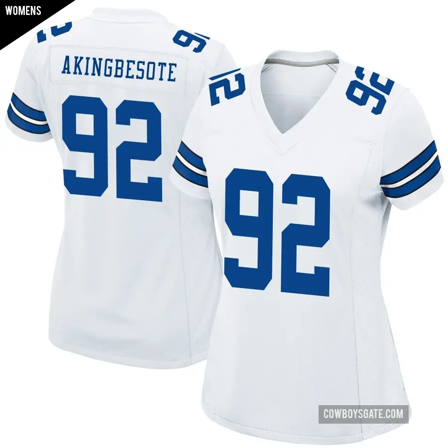 Women's Dallas Cowboys ＃92 Tommy Akingbesote White Game Jersey