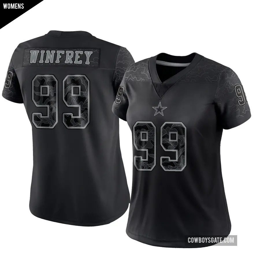 Women's Dallas Cowboys ＃99 Perrion Winfrey Black Limited Reflective Jersey