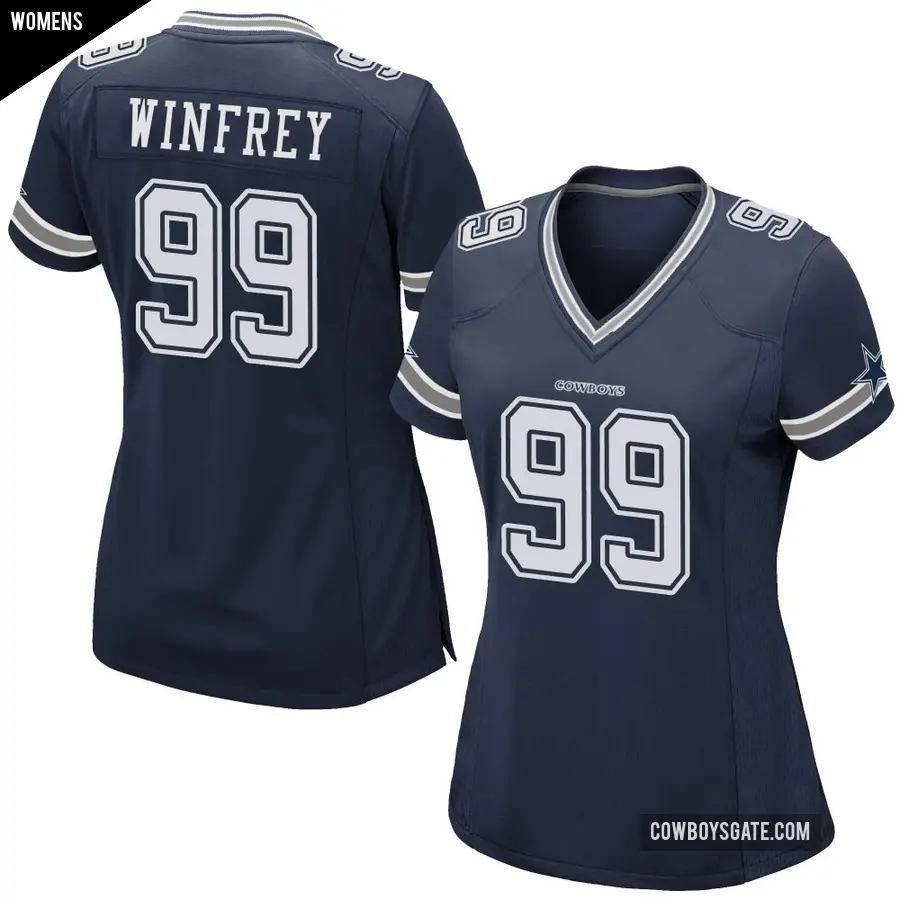Women's Dallas Cowboys ＃99 Perrion Winfrey Navy Game Team Color Jersey