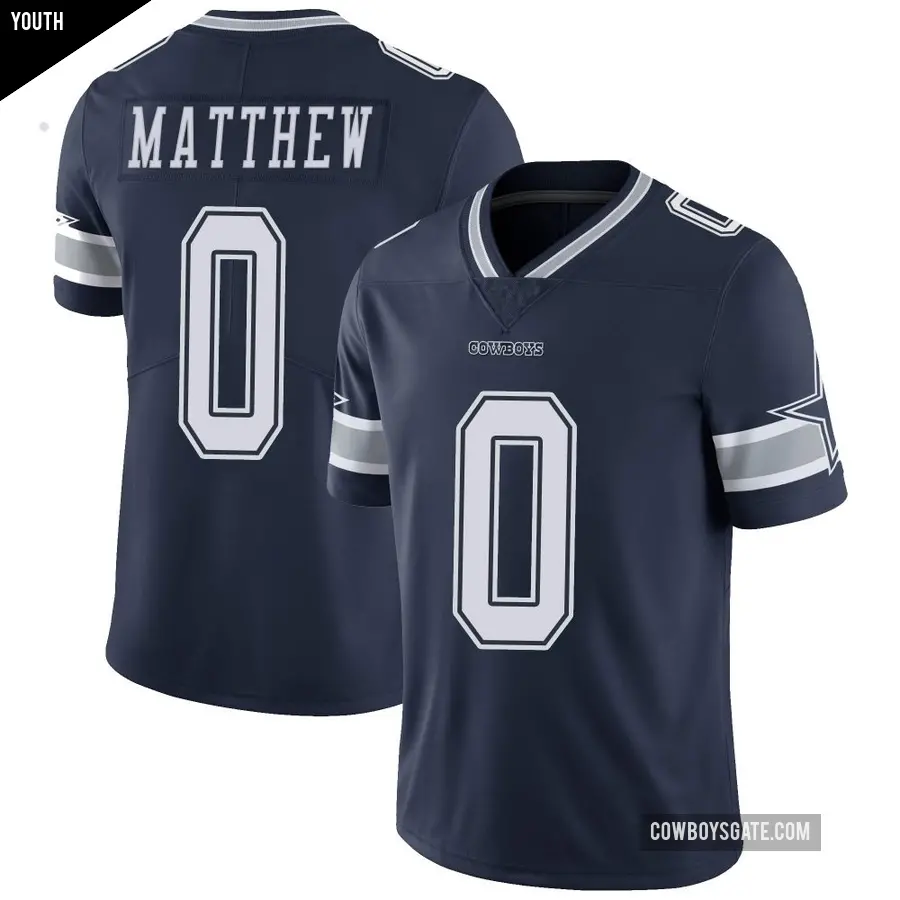 Youth Dallas Cowboys ＃0 Christian Matthew Navy Limited Team Color Vapor Untouchable Jersey