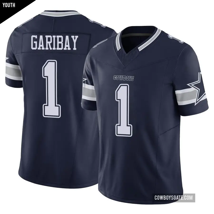 Youth Dallas Cowboys ＃1 Jonathan Garibay Navy Limited Vapor F.U.S.E. Jersey