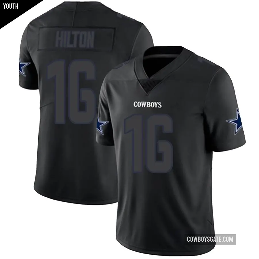 Youth Dallas Cowboys ＃16 T.Y. Hilton Black Impact Limited Jersey