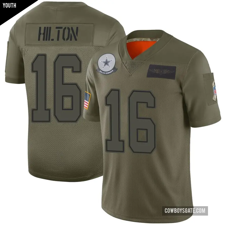 Youth Dallas Cowboys ＃16 T.Y. Hilton Camo Limited 2019 Salute to Service Jersey