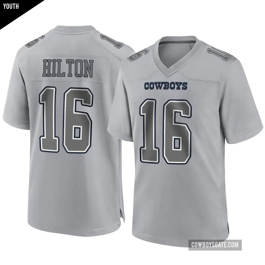 Youth Dallas Cowboys ＃16 T.Y. Hilton Gray Game Atmosphere Fashion Jersey