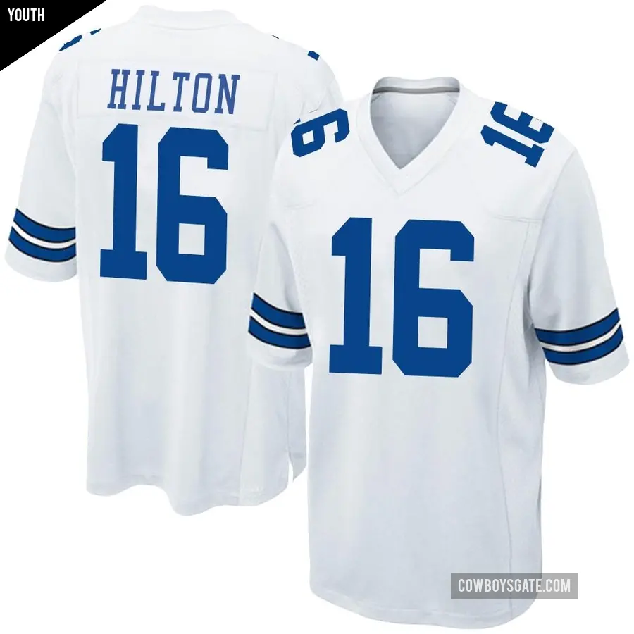 Youth Dallas Cowboys ＃16 T.Y. Hilton White Game Jersey
