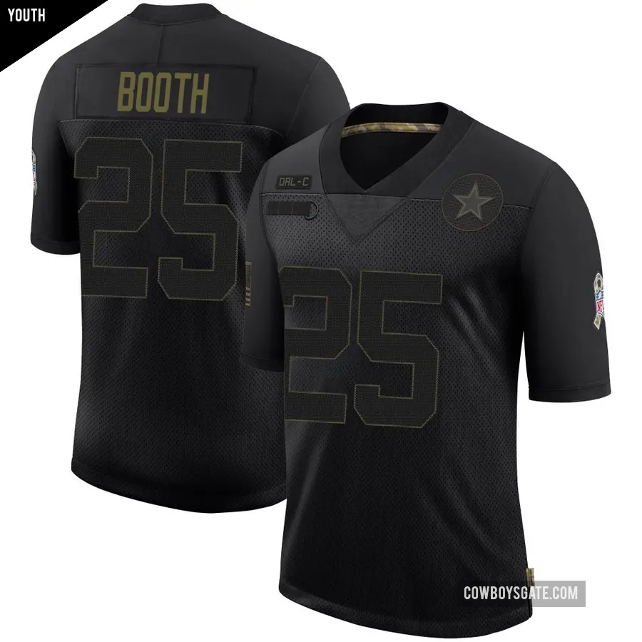 Youth Dallas Cowboys ＃25 Andrew Booth Black Limited 2020 Salute To Service Jersey