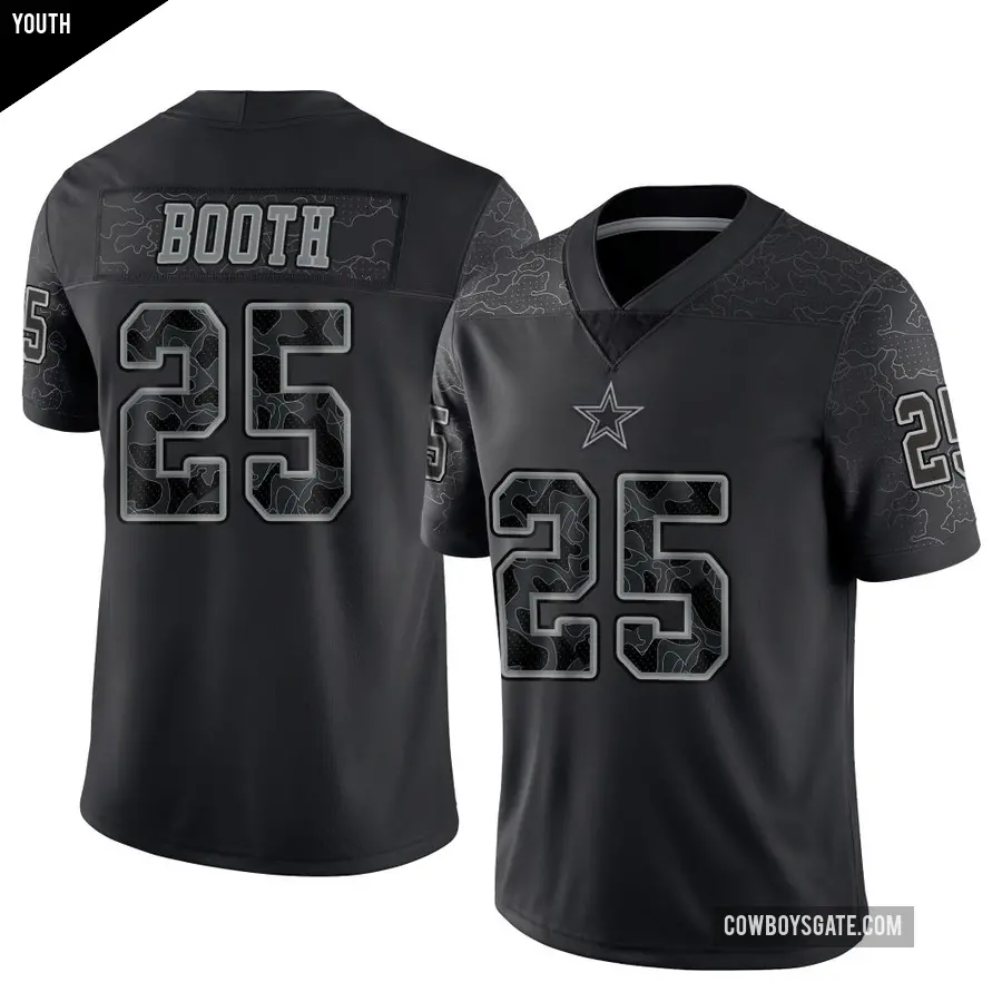 Youth Dallas Cowboys ＃25 Andrew Booth Black Limited Reflective Jersey