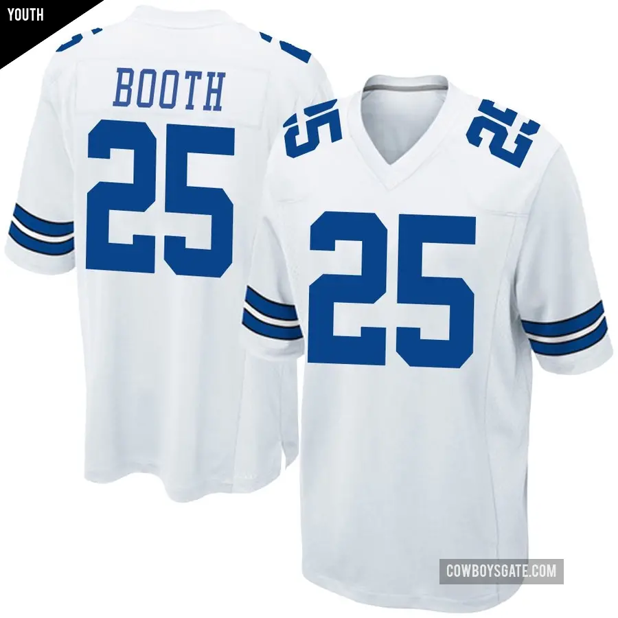 Youth Dallas Cowboys ＃25 Andrew Booth White Game Jersey