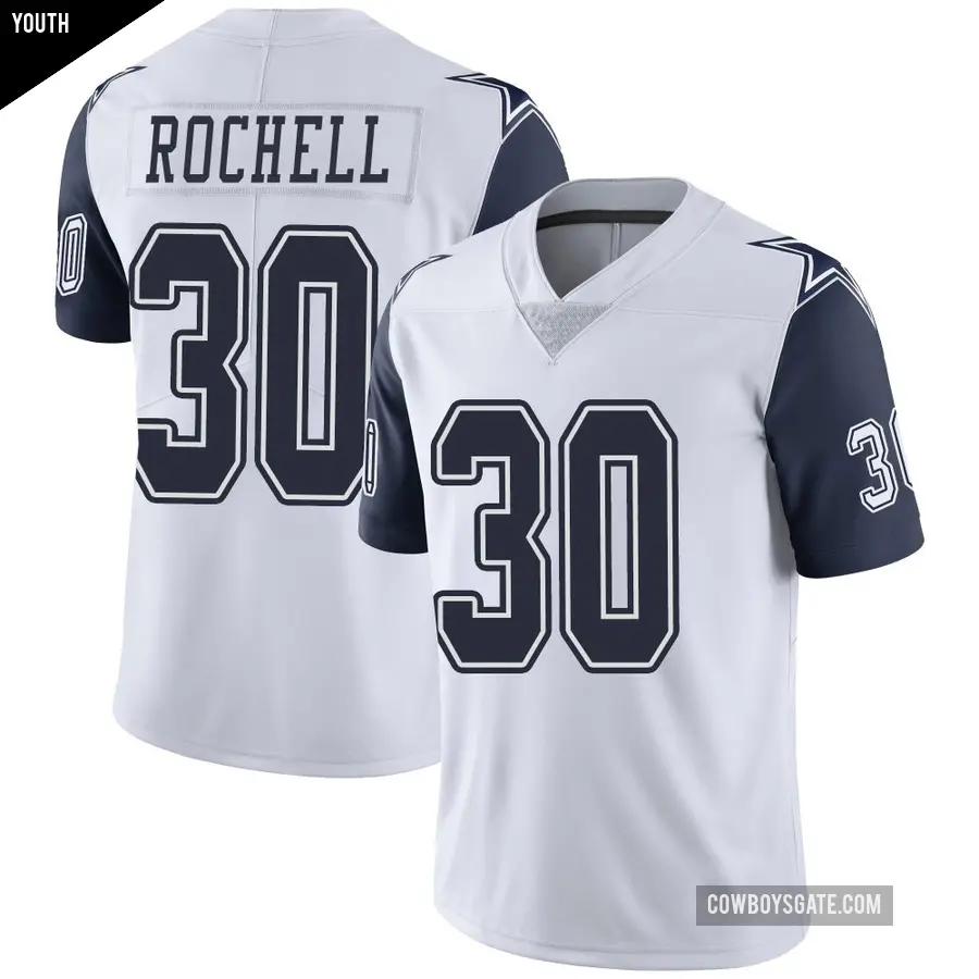 Youth Dallas Cowboys ＃30 Robert Rochell White Limited Color Rush Vapor Untouchable Jersey