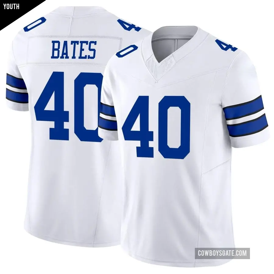 Youth Dallas Cowboys ＃40 Bill Bates White Limited Vapor F.U.S.E. Jersey