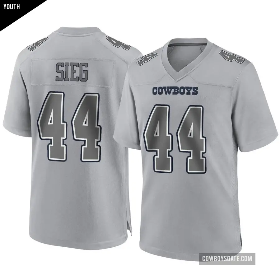 Youth Dallas Cowboys ＃44 Trent Sieg Gray Game Atmosphere Fashion Jersey