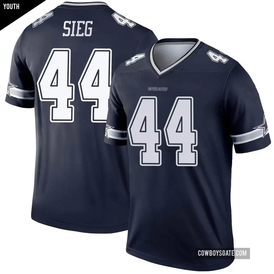 Youth Dallas Cowboys ＃44 Trent Sieg Navy Legend Jersey
