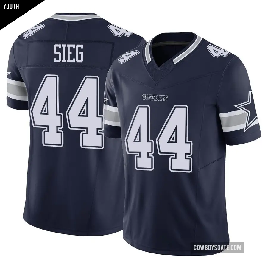 Youth Dallas Cowboys ＃44 Trent Sieg Navy Limited Vapor F.U.S.E. Jersey