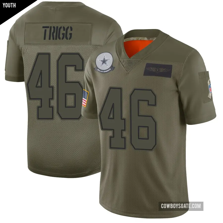 Youth Dallas Cowboys ＃46 Michael Trigg Camo Limited 2019 Salute to Service Jersey