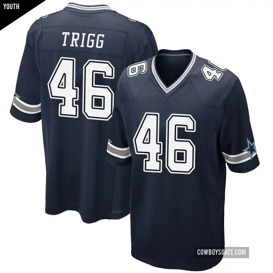 Youth Dallas Cowboys ＃46 Michael Trigg Navy Game Team Color Jersey