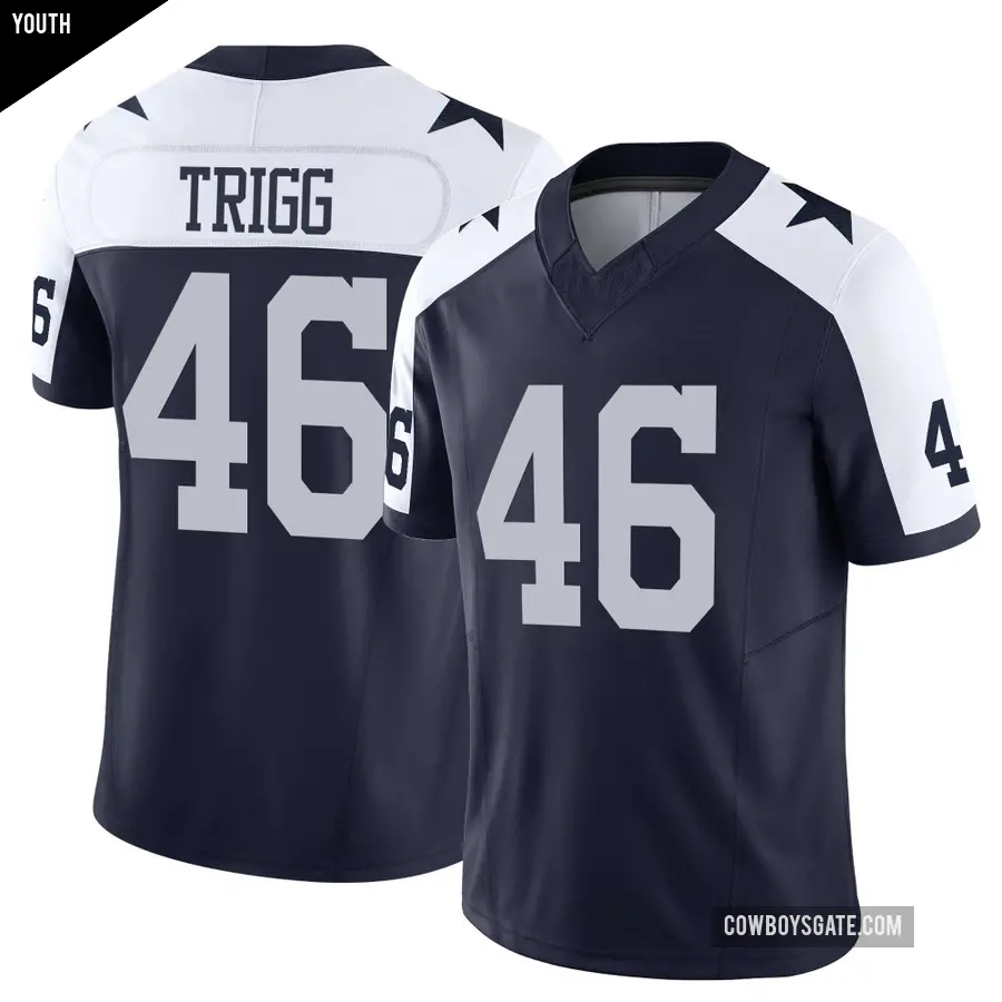 Youth Dallas Cowboys ＃46 Michael Trigg Navy Limited Alternate Vapor F.U.S.E. Jersey